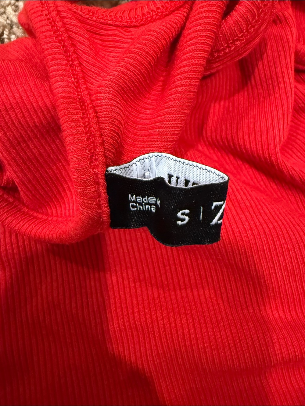 Zaful Red One-Shoulder Double-Strap Ribbed Crop Tank - Picture 7 of 8